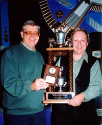 Contest Chairman Presenting a Video Award to Kim Brown in 2001